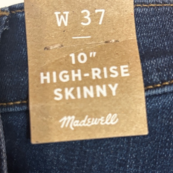 NWT Madewell 10" High-Rise Skinny Jeans in Hayes Wash size 37 - Picture 7 of 14